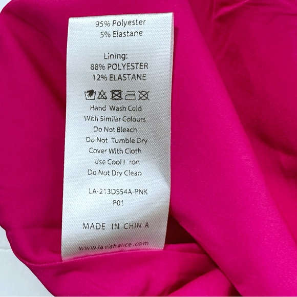 Lavish Alice Eliza Strapless Cowl Corset Bandeau Dress Magenta Pink Size 6 NWT - Picture 8 of 10